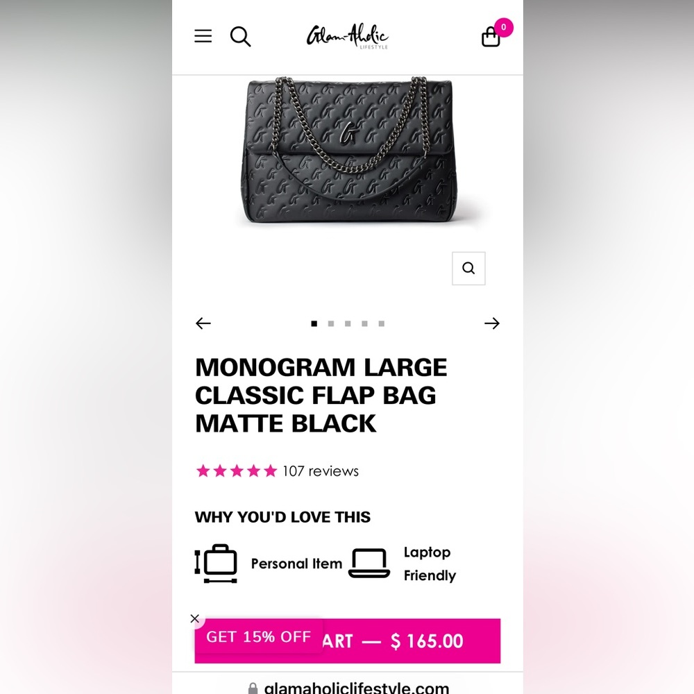 COPY - Glamaholic bag fairly large used mostly to ride in my car